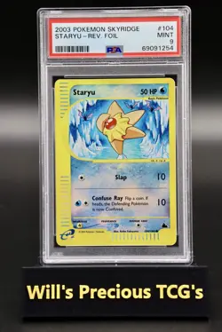 PSA 9 Staryu 104/144 Skyridge 2003 Reverse Holo Pokemon Card E-Series WOTC - Image 1
