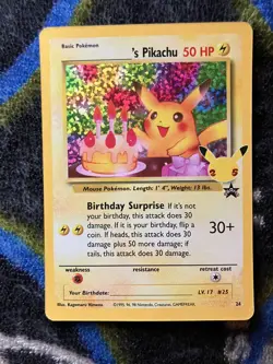 Pokemon TCG Birthday Pikachu Trading Card #24 Celebrations Classic Collection - Image 1