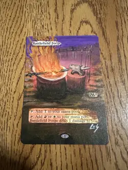 Custom Painted Magic The Gathering Card - Battlefield Forge - Image 1