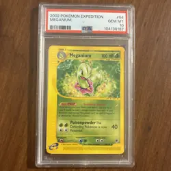 2002 Pokemon Expedition Meganium Card 54/165 PSA 10 Gem Mint - Image 1