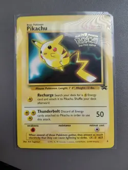 Pikachu Pokemon The First Movie Kids WB Promo 4 WoTC Black Star Stamped Card - Image 1