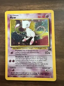 Pokemon Card Mew Holographic Black Star Promo #9 Card WOTC 1999-2000 LP - Image 1