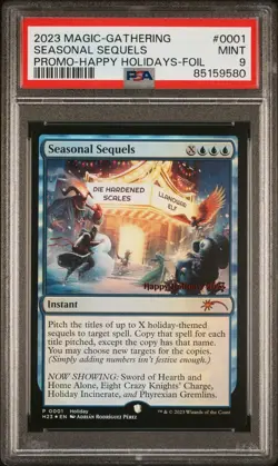 2023 MTG Seasonal Sequels Promo Happy Holidays Foil #0001 - PSA Mint 9 - Image 1