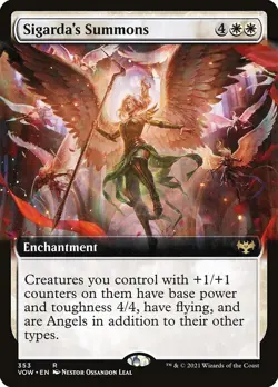 1x Sigarda's Summons - Foil Extended Art NM Eng MTG - Crimson Vow - Image 1