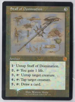 1x Staff of Domination *Foil* - The Brothers' War Retro Artifacts - Near Mint - Image 1