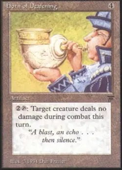 Heavy Play, English MTG Regular Horn of Deafening Legends Magic the Gathering - Image 1