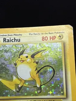 Pokemon Card Raichu 14/102 Base Set WOTC Holo Rare 4TH PRINT Played - Image 3