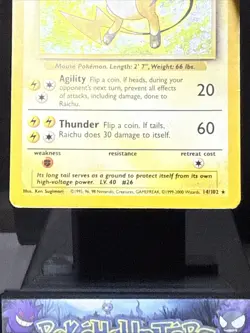 Pokemon Card Raichu 14/102 Base Set WOTC Holo Rare 4TH PRINT Played - Image 4