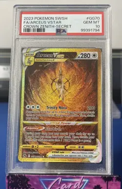 PSA 10 Pokemon Crown Zenith Arceus VStar GG70/GG70 GEM MINT SIR Gold - Image 1