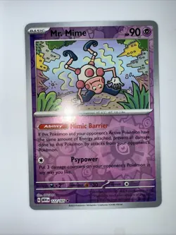 Mr. Mime SV: Scarlet & Violet 151 Rare Reverse Holo 122/165 Pokemon Cards - Image 1