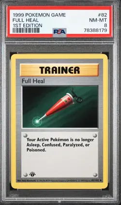 1999 Pokemon Game #82 Full Heal 1st Edition PSA 8 NM-MT Base Set - Image 1