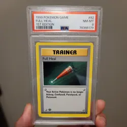 1999 Pokemon Game #82 Full Heal 1st Edition PSA 8 NM-MT Base Set - Image 3