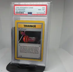 1999 POKEMON BASE SET 1ST EDITION #84 PLUSPOWER PSA 8 - Image 1