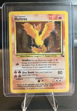 Moltres - 12/62 Holo Rare Pokemon 1999 Fossil - MP - Image 1