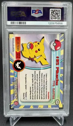 Topps Pokemon TV Animation Edition Series 1 Rainbow Foil #25 Pikachu PSA 10 - Image 2