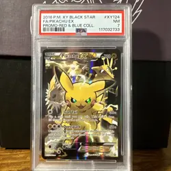 Pokemon Pikachu EX Red & Blue Coll. Black Star Full Art Promo XY124 PSA 7 - Image 1