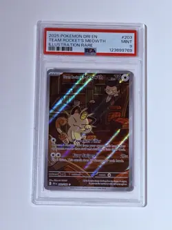 Pokemon TCG - Team Rocket's Meowth #203/182 - Destined Rivals - PSA 9 - MINT - Image 1