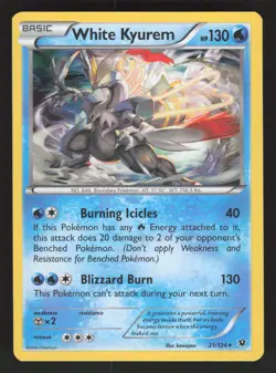 White Kyurem 21/124 Holo Rare Pokemon TCG XY - Fates Collide LP - Image 1