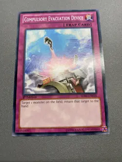 Yu-Gi-Oh! Compulsory Evacuation Device Common 1st Edition SDBE-EN038 NM/M - Image 1