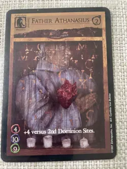 1997 Clive Barker Imajica CCG Rare Card: Father Athanasius Pre-owned Free Ship - Image 1