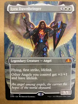 MTG 1x BORDERLESS Lyra Dawnbringer 413 Dominaria Remastered Magic the Card x1 NM - Image 1