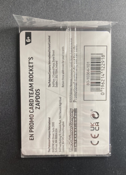 Pokemon Team Rocket's Zapdos Sealed Gamestop Stamped Promo Card DRI 070/182 - Image 2