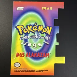 Pokemon Topps Series 2 Die Cut Alakazam 65 2000 TV Animation Collectible Card - Image 3