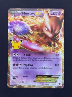 Mewtwo EX 54/99 - Celebrations - Near Mint NM Full Art Pokemon Card - Image 1