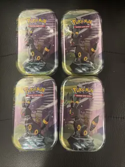 Pokemon Card 4x Scarlet & Violet Prismatic Evolutions Mini Tin-Umbreon SEALED - Image 1