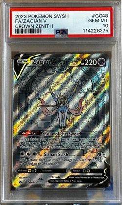 Pokemon TCG Zacian v Crown Zenith Holo Card GG48/GG70 PSA 10 - Image 1