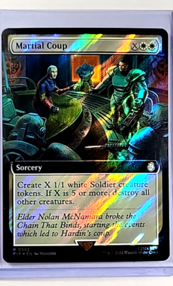 MTG Magic The Gathering PIP Fallout Extended Art Surge Foil #982 Martial Coup - Image 1