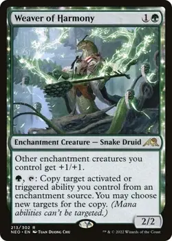 MTG Weaver of Harmony 213/302 Kamigawa Neon Dynasty Regular Rare NM - Image 1