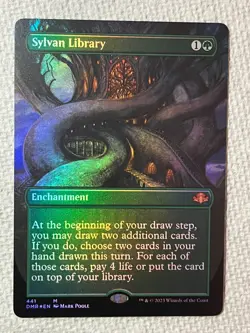 Sylvan Library Borderless Dominaria Remastered Foil MTG - Image 1