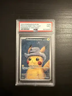 Pokemon Pikachu with Grey Felt Hat Van Gogh Full Art Promo SVP EN 085 PSA 9 Mint - Image 1