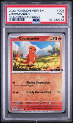 PSA 9 Charmander 004/165 EB GAMES Reverse 151 Promo Stamp Pokemon TCG Aus Mint - Image 1