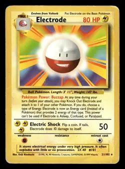 Electrode 21/102 Rare Base Set Pokemon Card - Image 1