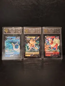 Jolteon Flareon Vaporeon Graded Bundle Eevee Heroes UGC 9 Mint Pokemon TCG - Image 1