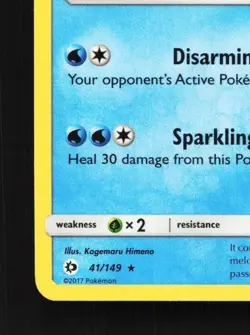Primarina 41/149 LP Sun & Moon English Pokemon Card TCG - Image 2