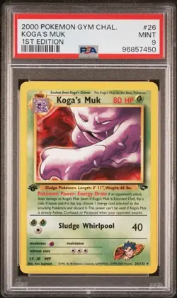 2000 POKEMON GYM CHALLENGE 26 KOGA'S MUK PSA 9 MINT 1ST EDITION - Image 1