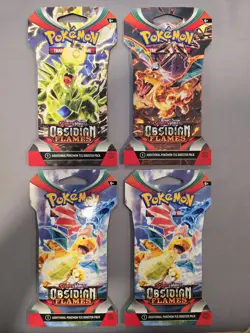 Pokemon Obsidian Flames Sleeved Booster Packs X4 - Image 1