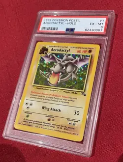 Pokemon TCG 1999 Aerodactyl Fossil Set Holo Card 1/62 PSA 6 EX-MT - Image 4