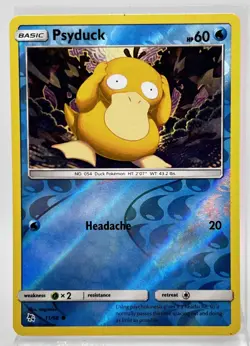 Psyduck 11/68 Reverse Holo Pokemon Card Hidden Fates 2019 LP - Image 1