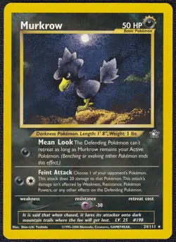 Pokemon Murkrow 24/111 Non-Holo Rare Neo Genesis - Image 1