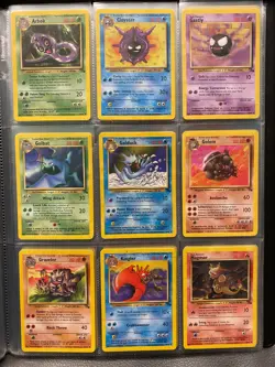 Fossil Set Complete Common and Uncommon 32 Pokemon Cards Bundle 1999 WOTC 31-62 - Image 1