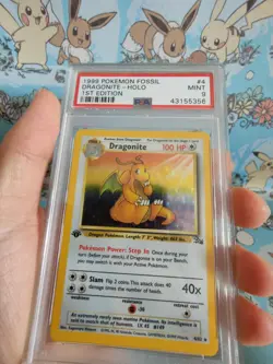 1999 Pokemon Fossil 1st Edition Holo Dragonite 4/62 PSA 9 MINT WOTC - Image 4