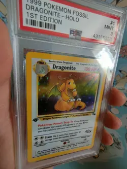 1999 Pokemon Fossil 1st Edition Holo Dragonite 4/62 PSA 9 MINT WOTC - Image 5