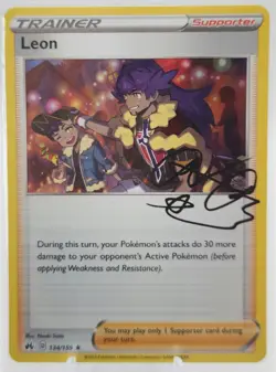 Leon 134/159 Signature Trainer Rare Holo Crown Zenith Pokemon TCG NM - Image 1