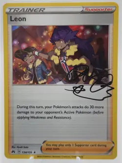 Leon 134/159 Signature Trainer Rare Holo Crown Zenith Pokemon TCG NM - Image 2