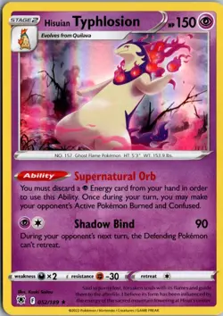 Hisuian Typhlosion Holo Rare SWSH10: Astral Radiance 052/189 NM Pokemon - Image 1
