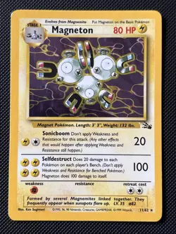 1999 Pokemon Fossil WotC 11/62 Magneton Holo - Image 1